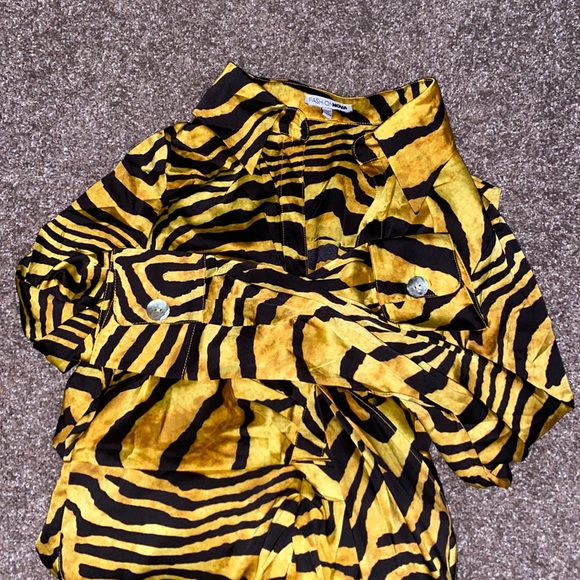 Golden Zebra Striped Jumpsuit - Picture 2 of 7